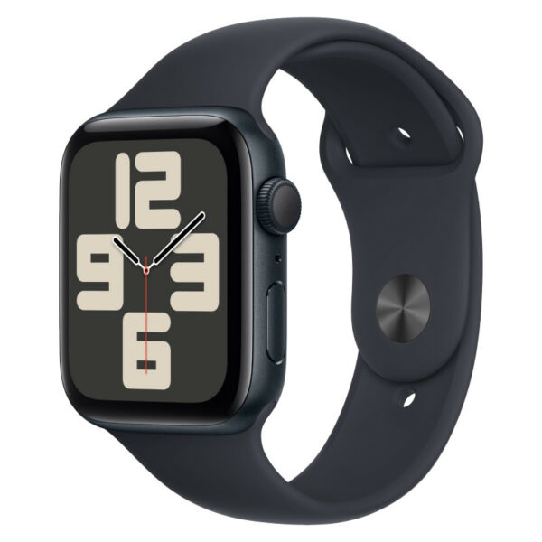 Apple Watch SE 2024, 44 мм корпус из алюминия цвета Тёмная ночь, темная ночь спортивный ремешок