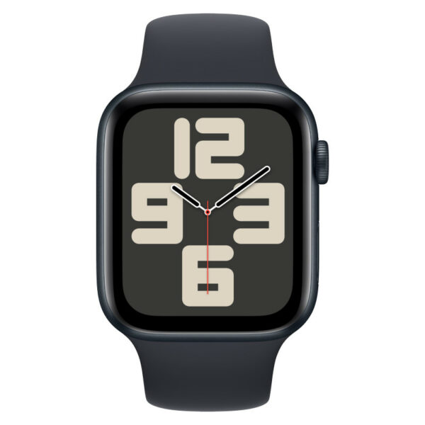 Apple Watch SE 2024, 44 мм корпус из алюминия цвета Тёмная ночь, темная ночь спортивный ремешок