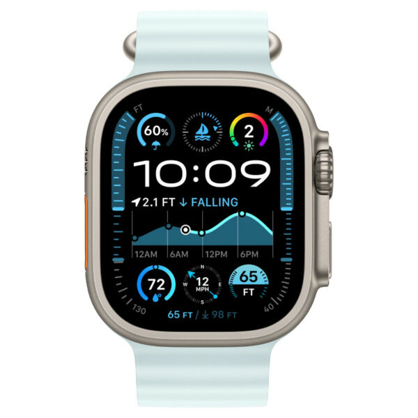 Apple Watch Ultra 2024 GPS + Cellular, 49 мм корпус из титана, ремешок Ocean цвета Ледяной синий