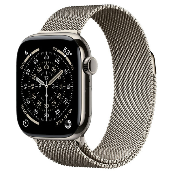 Apple Watch Series 11, 46 мм корпус из титана цвета Натуральный титан, браслет миланская петля