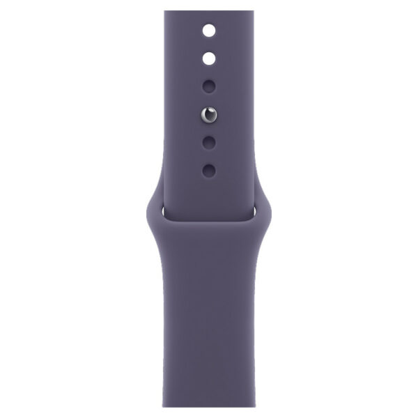 Apple Watch Series 11, 42 мм корпус из алюминия цвета Серебристый, фиолетовый спортивный ремешок