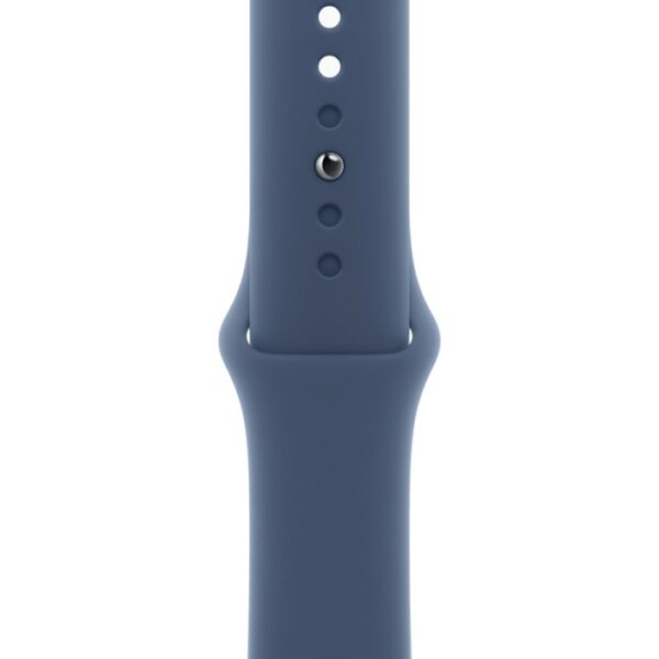 Apple Watch SE 2024, 40 мм корпус из алюминия Серебристого цвета, синий спортивный ремешок
