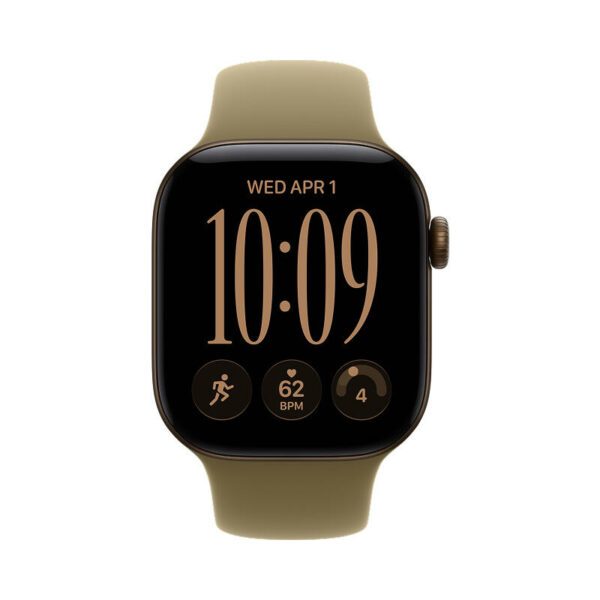 Apple Watch Series 12 42 мм корпус из алюминия бронза, оливковый спортивный ремешок
