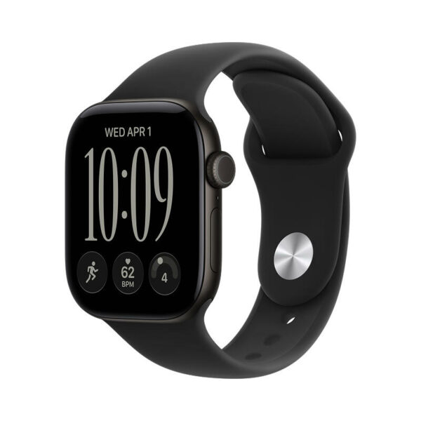 Apple Watch Series 12 46 мм корпус из алюминия черного, черный спортивный ремешок