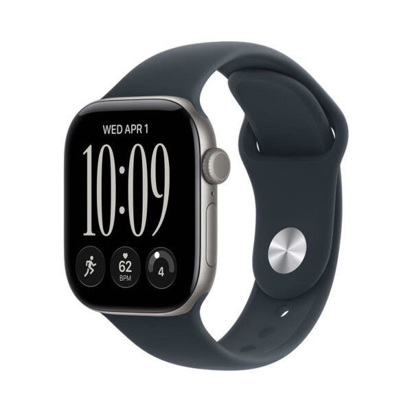 Apple Watch Series 12 46 мм корпус из алюминия серый космос, темно-синий спортивный ремешок